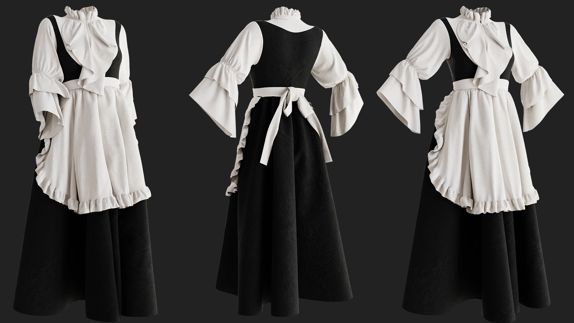 3 Maid outfits vol02 3D model_3