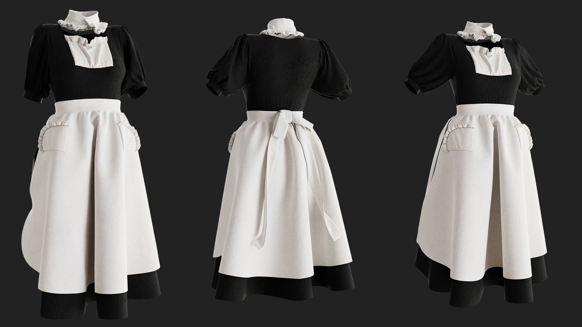 3 Maid outfits vol02 3D model_1