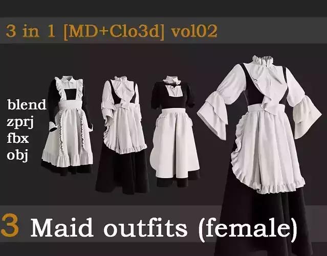 3 Maid outfits vol02