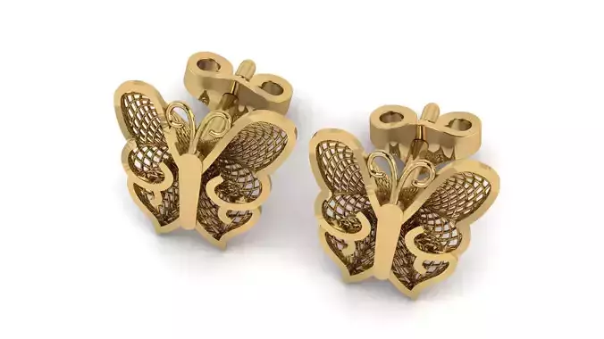 Fashion Butterfly Women Earrings 3d Printable Model