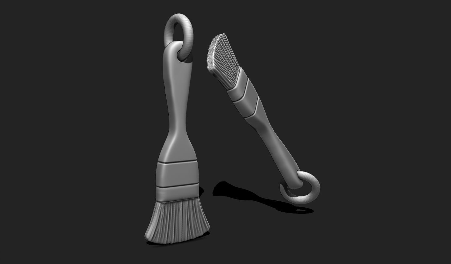 Brush Pendant - 3D STL File for 3D Printing 3D print model_8
