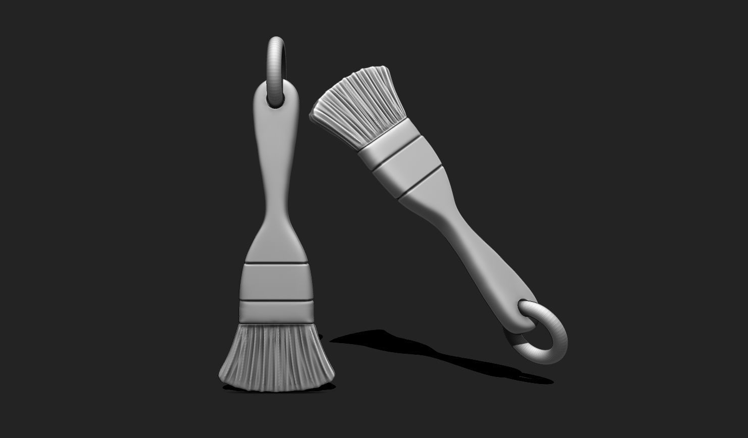 Brush Pendant - 3D STL File for 3D Printing 3D print model_7