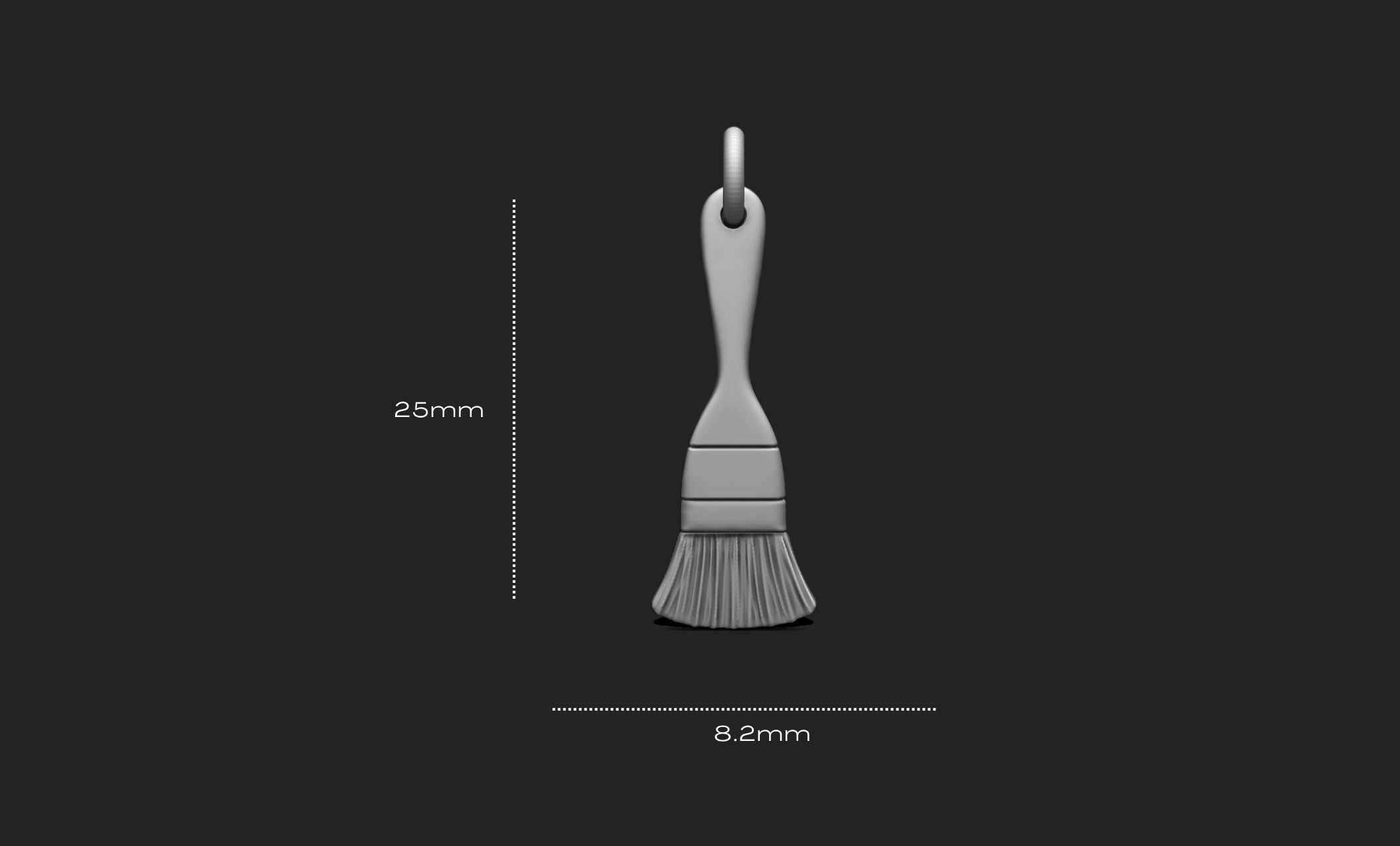 Brush Pendant - 3D STL File for 3D Printing 3D print model_1