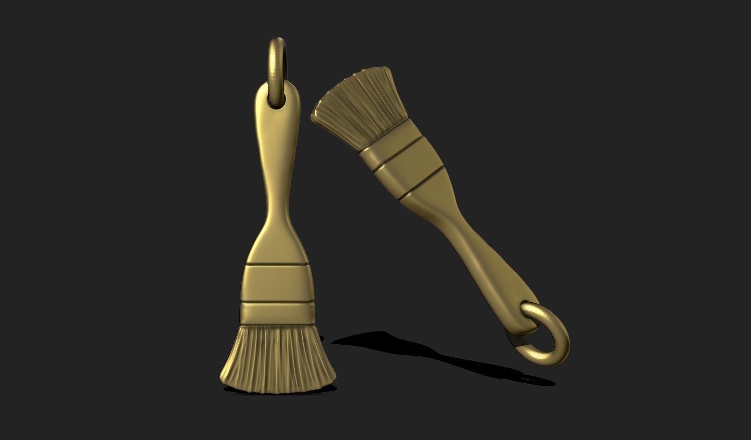 Brush Pendant - 3D STL File for 3D Printing 3D print model_2
