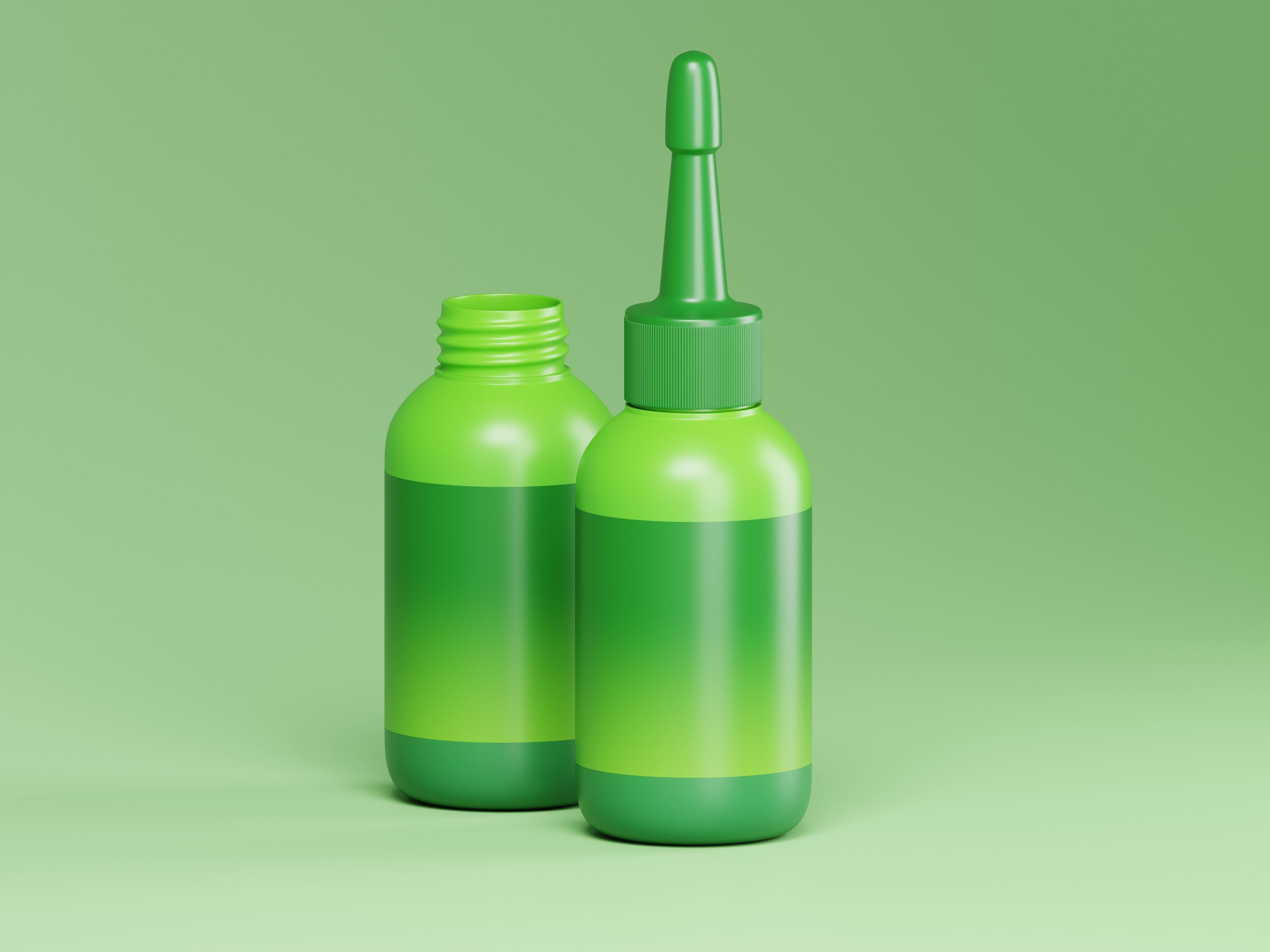 Cosmetic Dropper Green Bottle 3D Model Low-poly 3D model_5