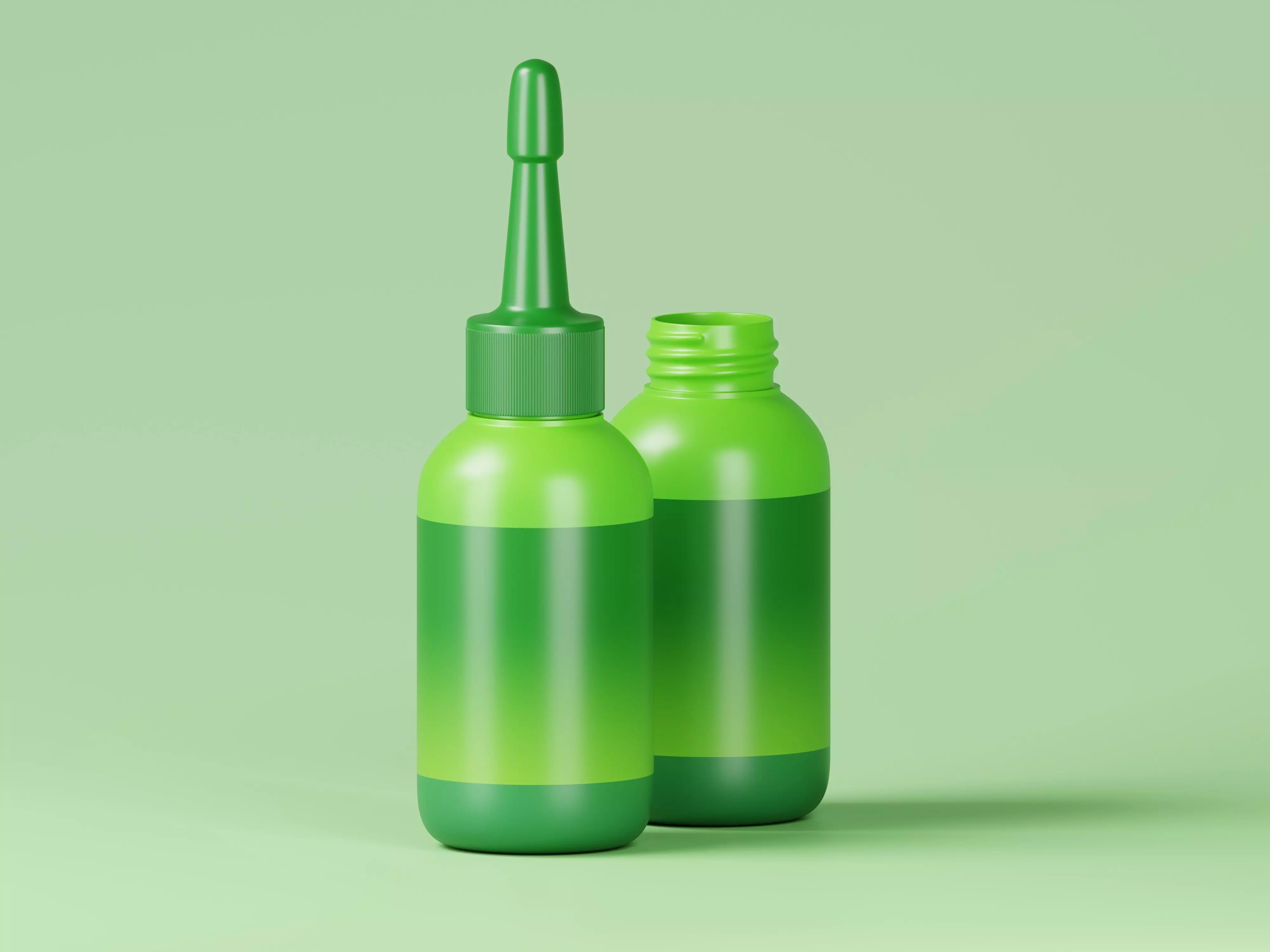 Cosmetic Dropper Green Bottle 3D Model Low-poly 3D model_0