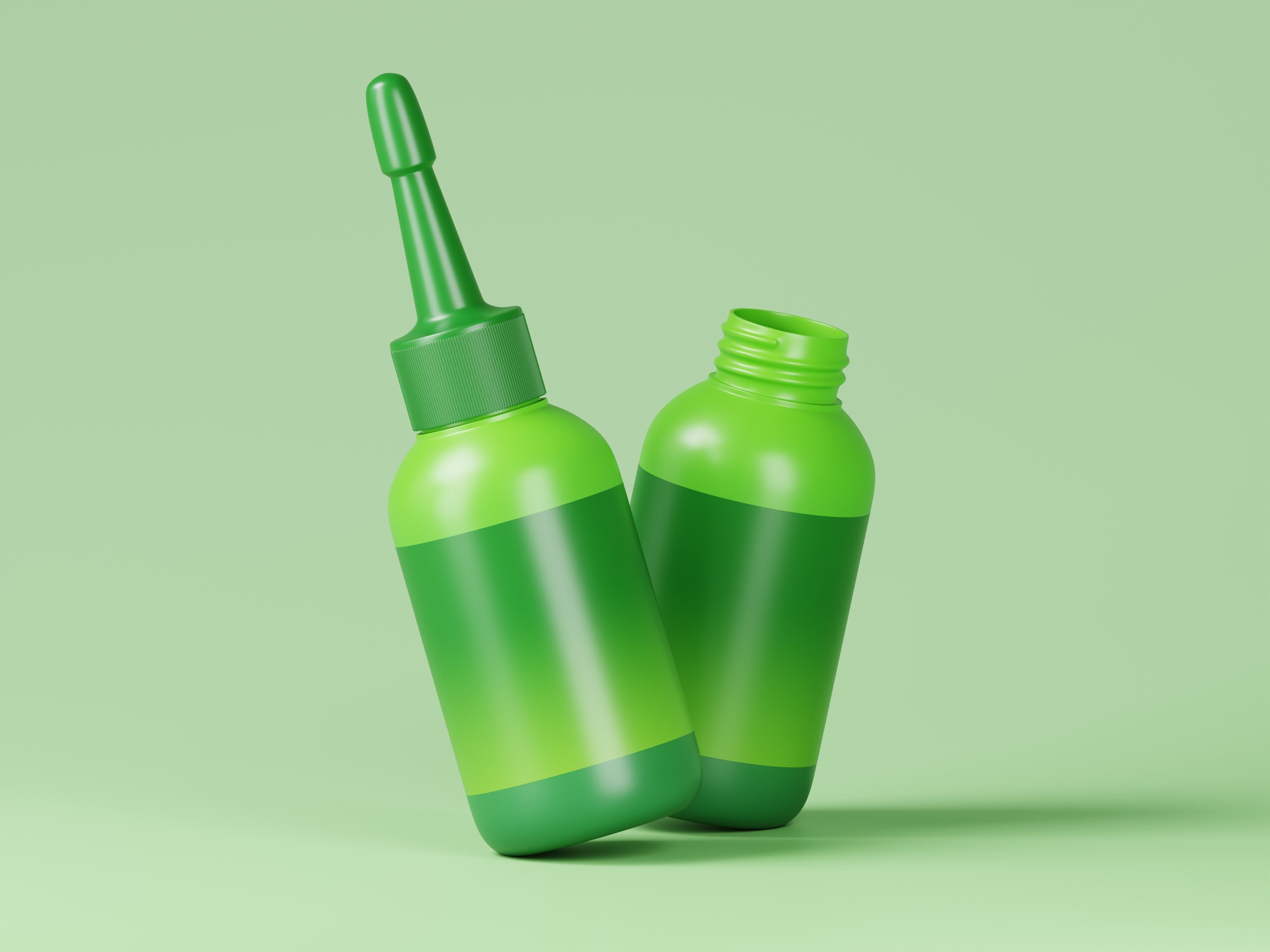 Cosmetic Dropper Green Bottle 3D Model Low-poly 3D model_8