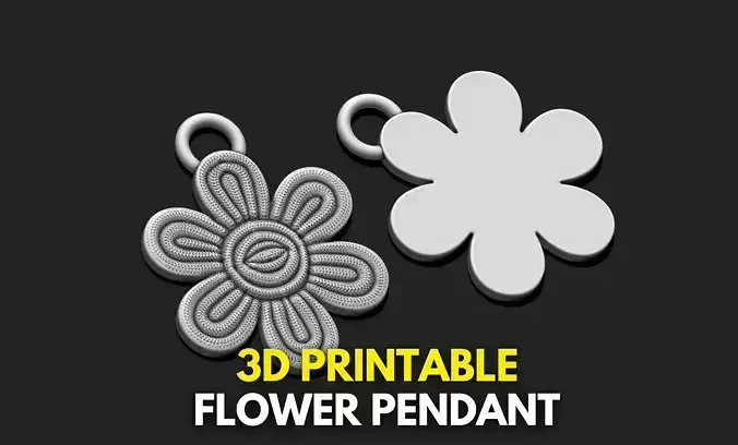 Flower Pendant- 3D STL File for 3D Printing