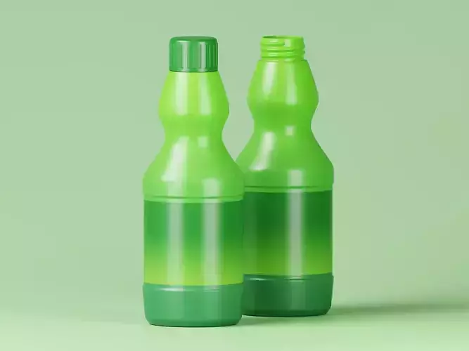 Green Household Bottle 3D Model