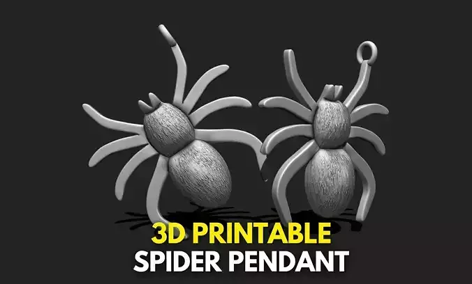 Spider Pendant - 3D STL File for 3D Printing
