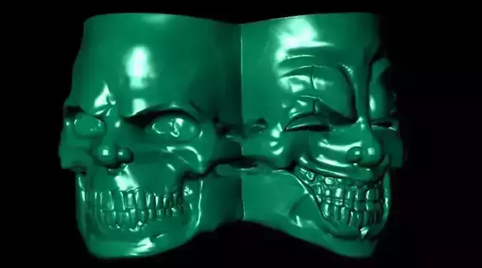 Two Face 3D Joker Pendant 3D printable Model