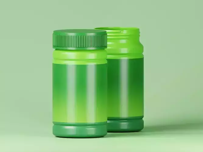 Green Cosmetic Jar 3D Model