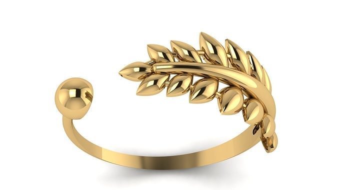 TWIRL LEAF STYLE RING FOR WOMEN FASHION 3D PRINTABLE MODEL 3D print model