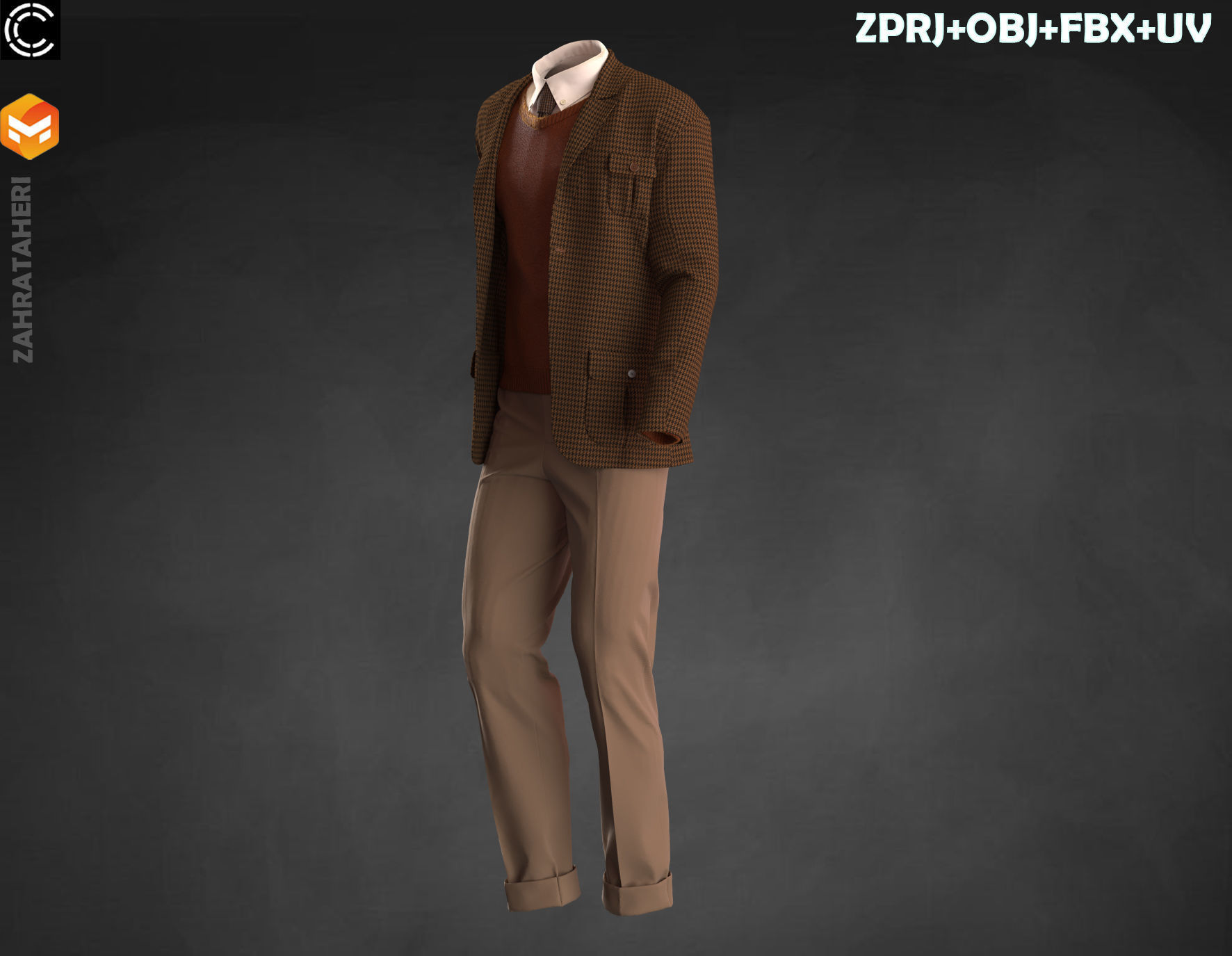 MENS SUIT 3D model_4