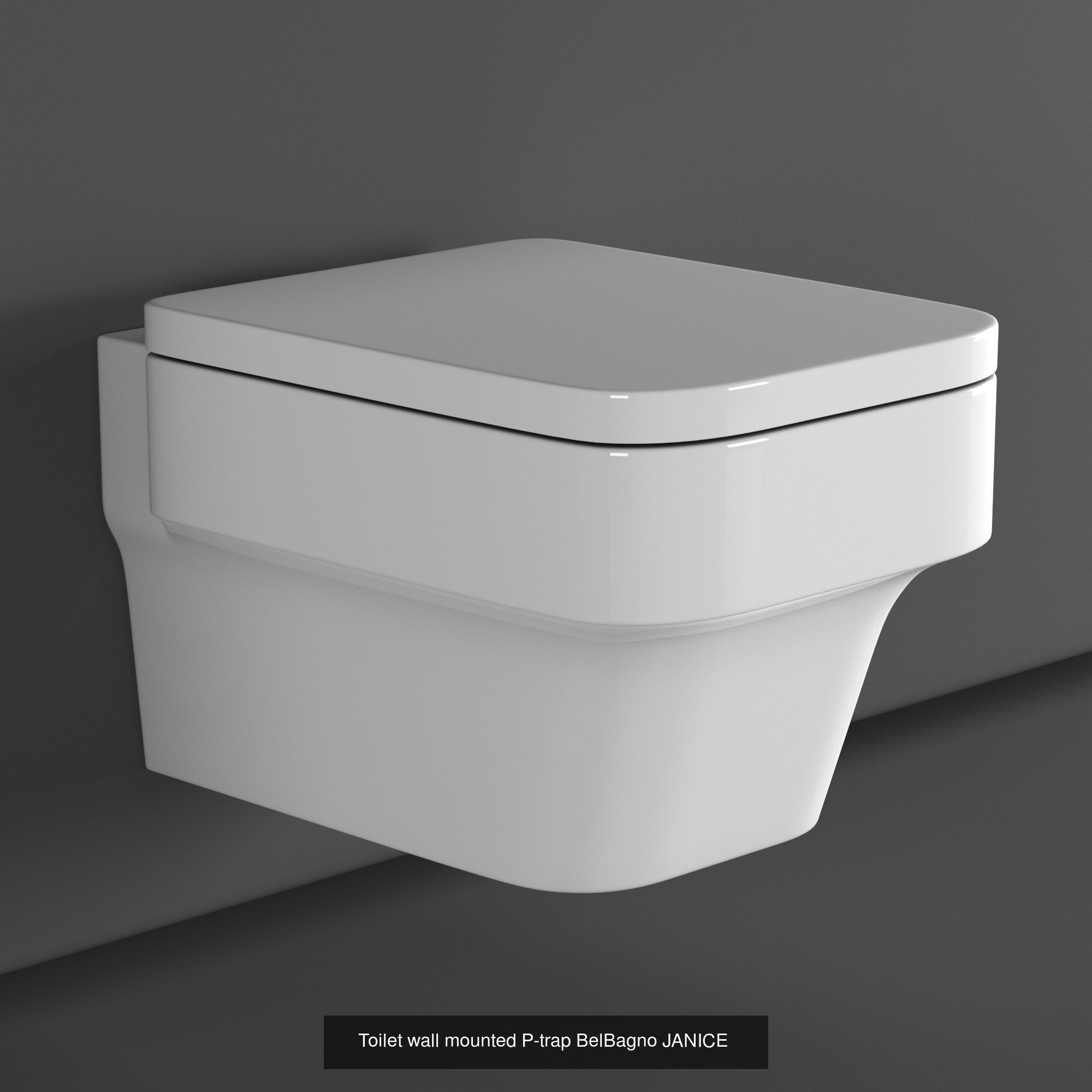 Toilet and bidet set 01 3D Model Collection_5