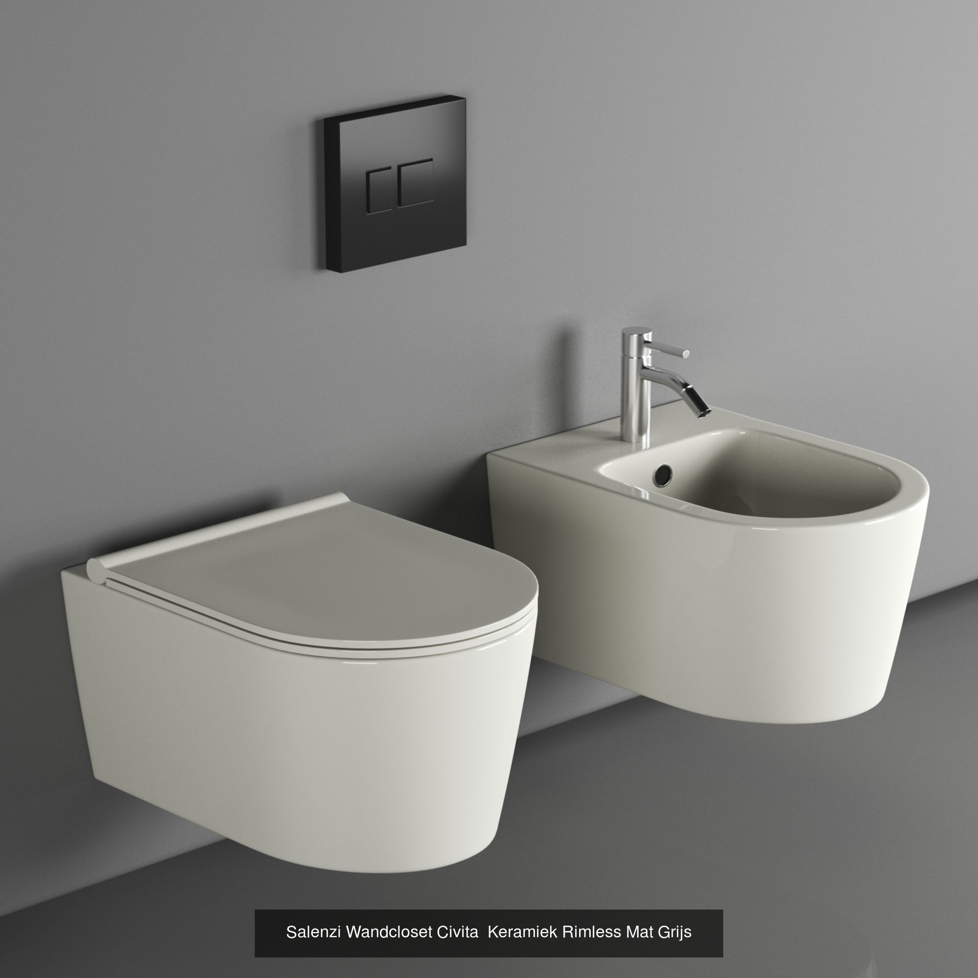 Toilet and bidet set 01 3D Model Collection_1