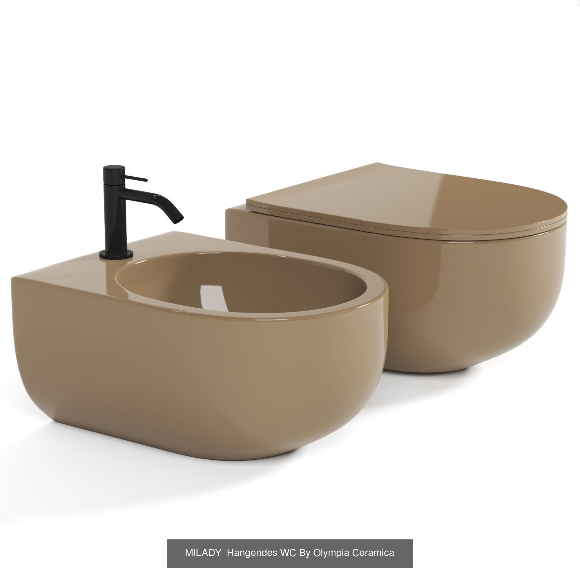 Toilet and bidet set 01 3D Model Collection_4