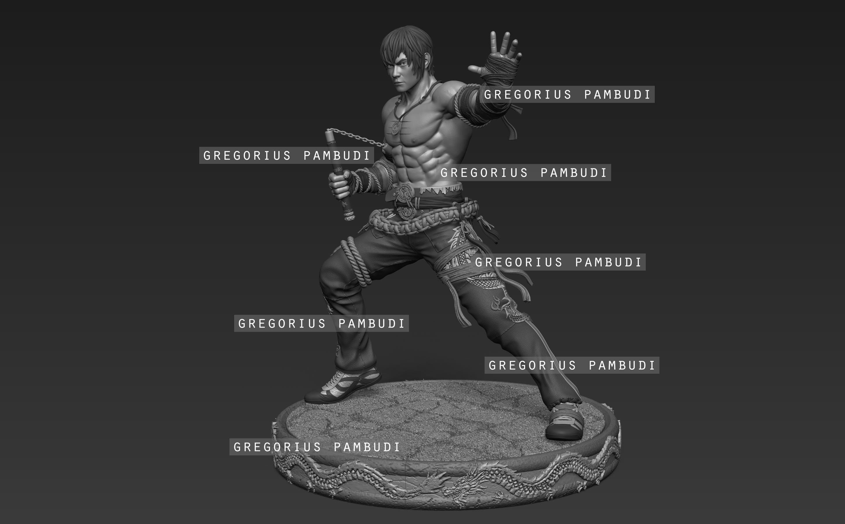 Marshall Law Tekken Fan Art Statue 3d Printable 3D print model_3