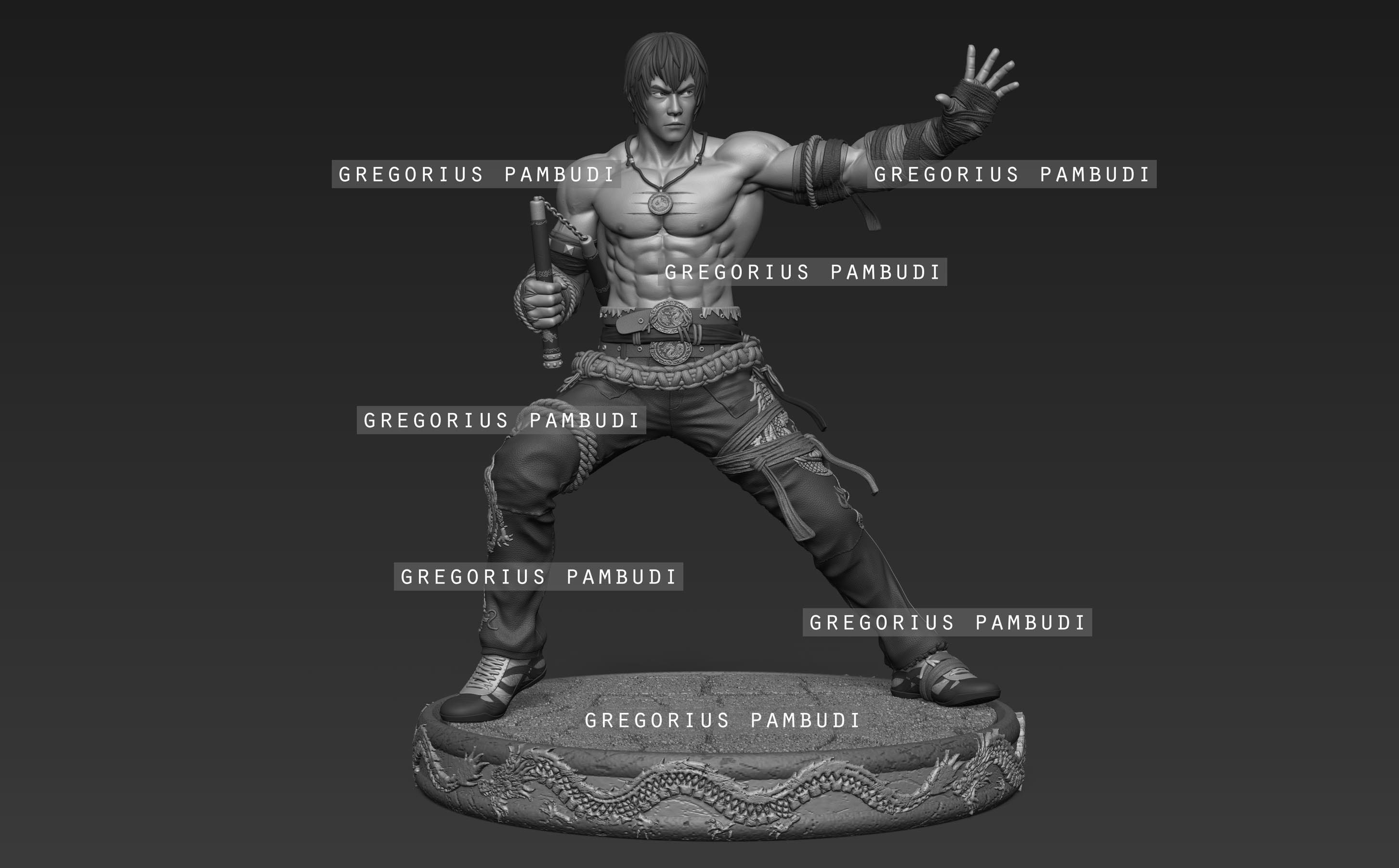 Marshall Law Tekken Fan Art Statue 3d Printable 3D print model_18