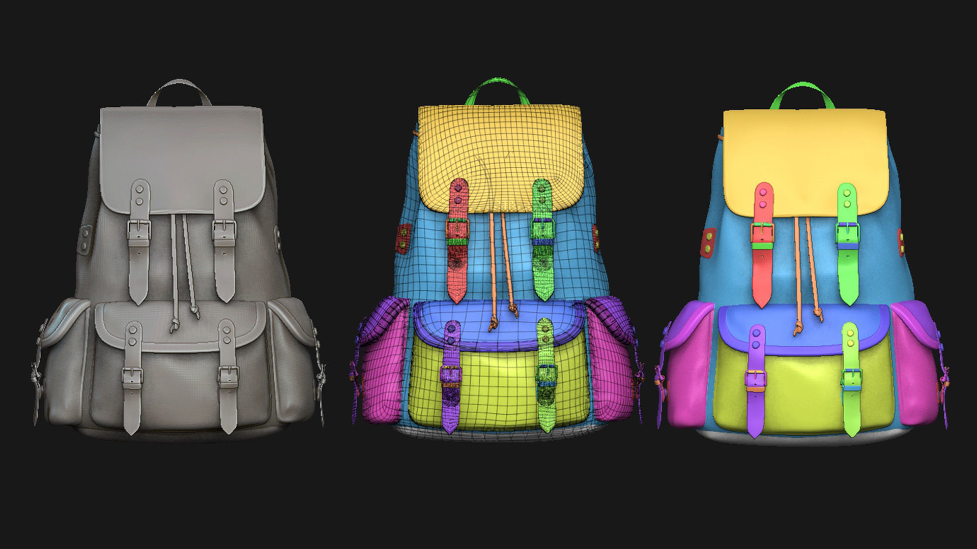 BackPack Low-poly 3D model_2