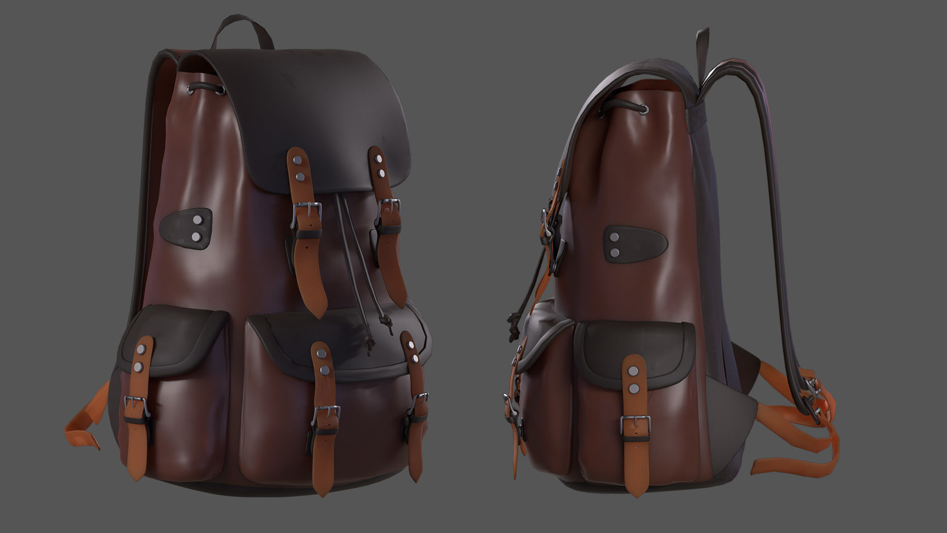 BackPack Low-poly 3D model_7