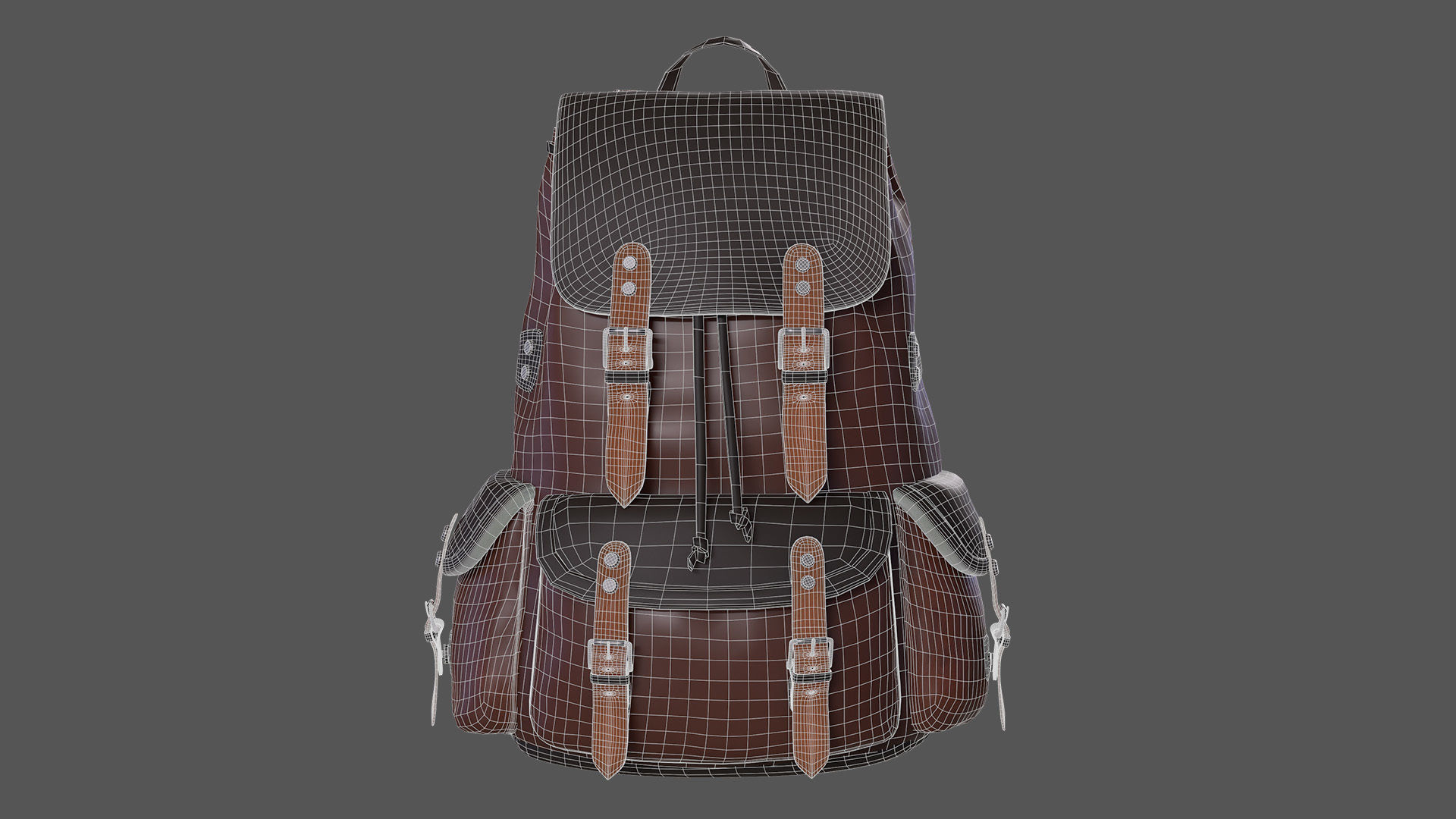 BackPack Low-poly 3D model_8