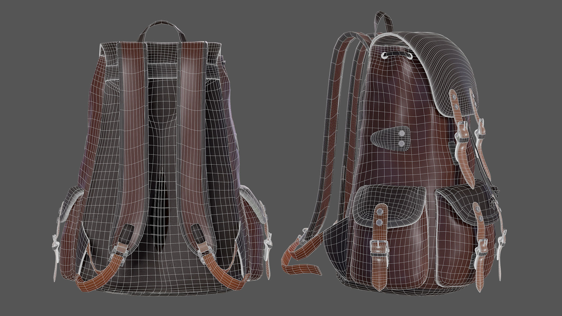 BackPack Low-poly 3D model_10