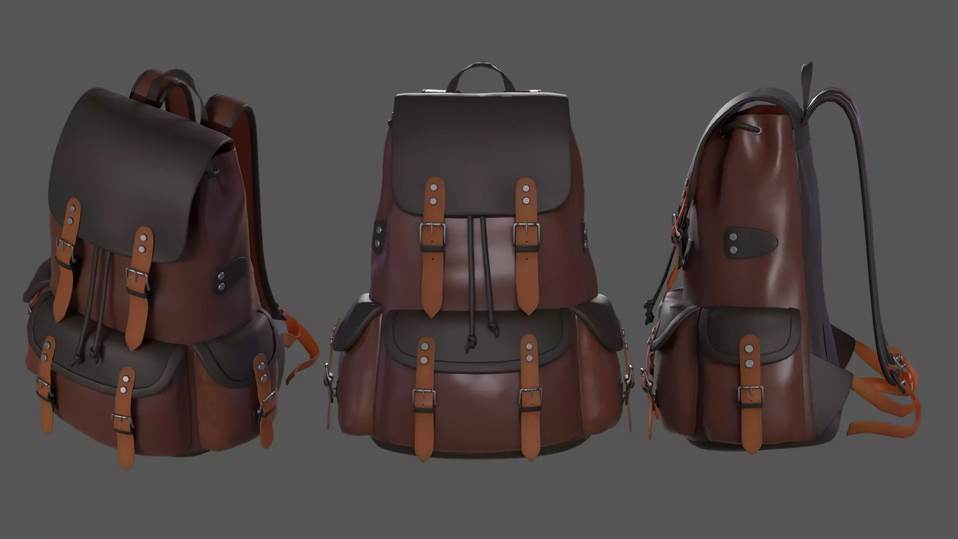 BackPack Low-poly 3D model_0