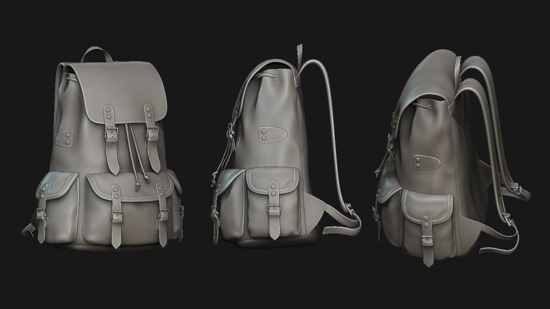 BackPack Low-poly 3D model_3
