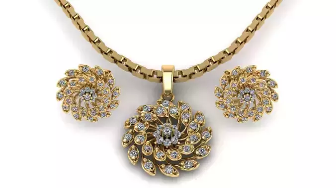 FLOWER DIMOND PENDANT 3D PRINTABLE MODEL