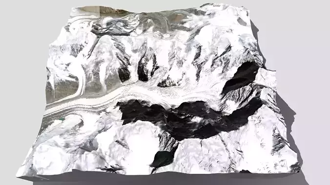 Mountain landscape Kazakhstan Shyny 5761m 3D model