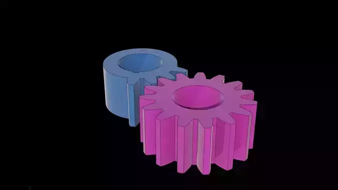 Shaved gear intermittent mechanism 3D model