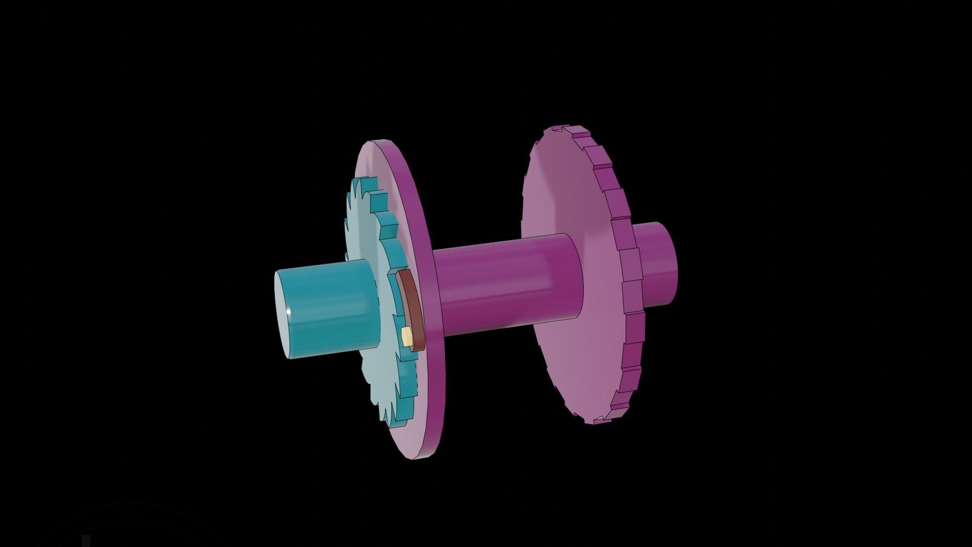 Ratchet mechanism for rotary motion 3D model_3