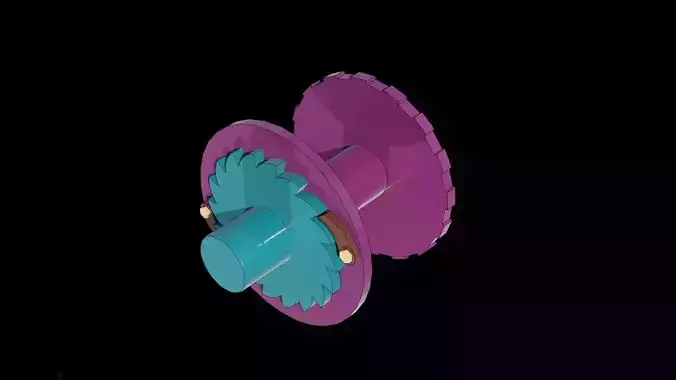 Ratchet mechanism for rotary motion 3D model