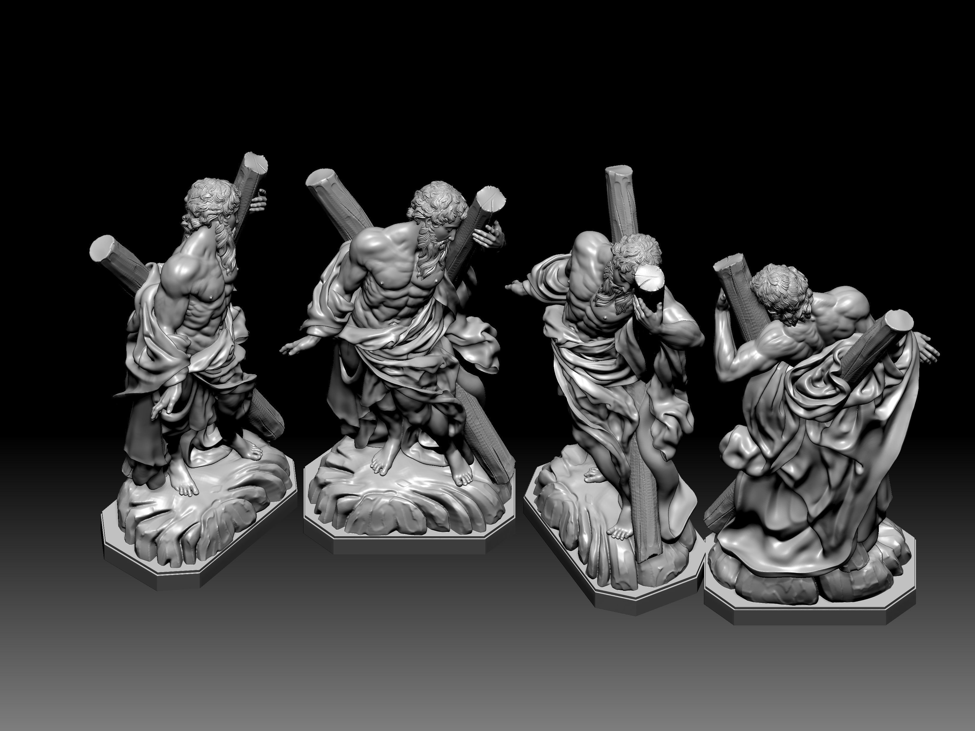 3D statue model of Saint Andrew 3D print model_3