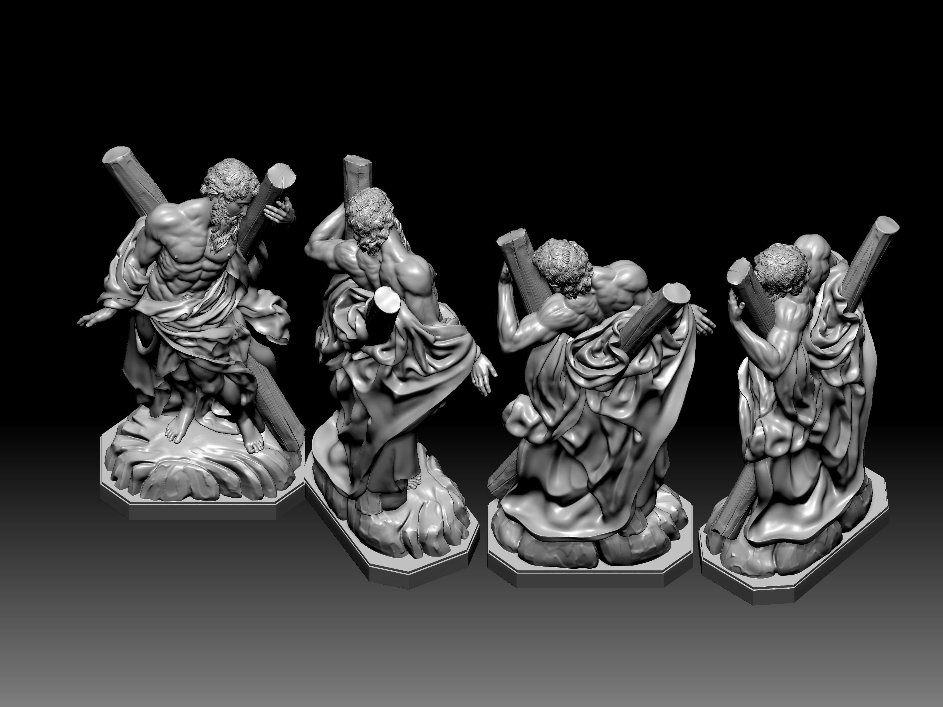 3D statue model of Saint Andrew 3D print model_2