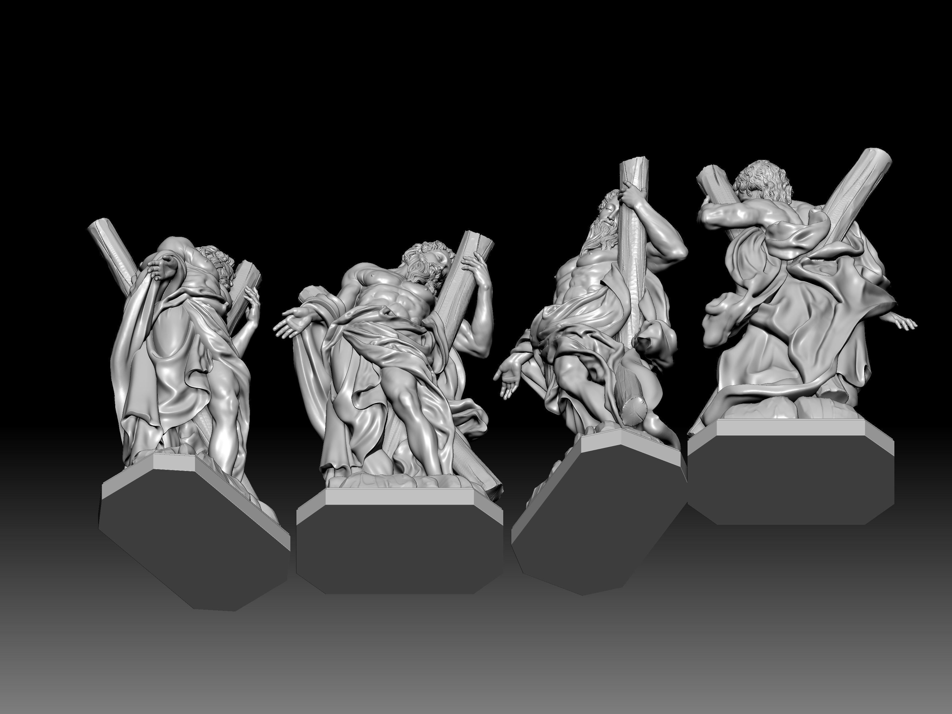 3D statue model of Saint Andrew 3D print model_4