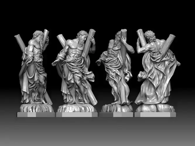 3D statue model of Saint Andrew