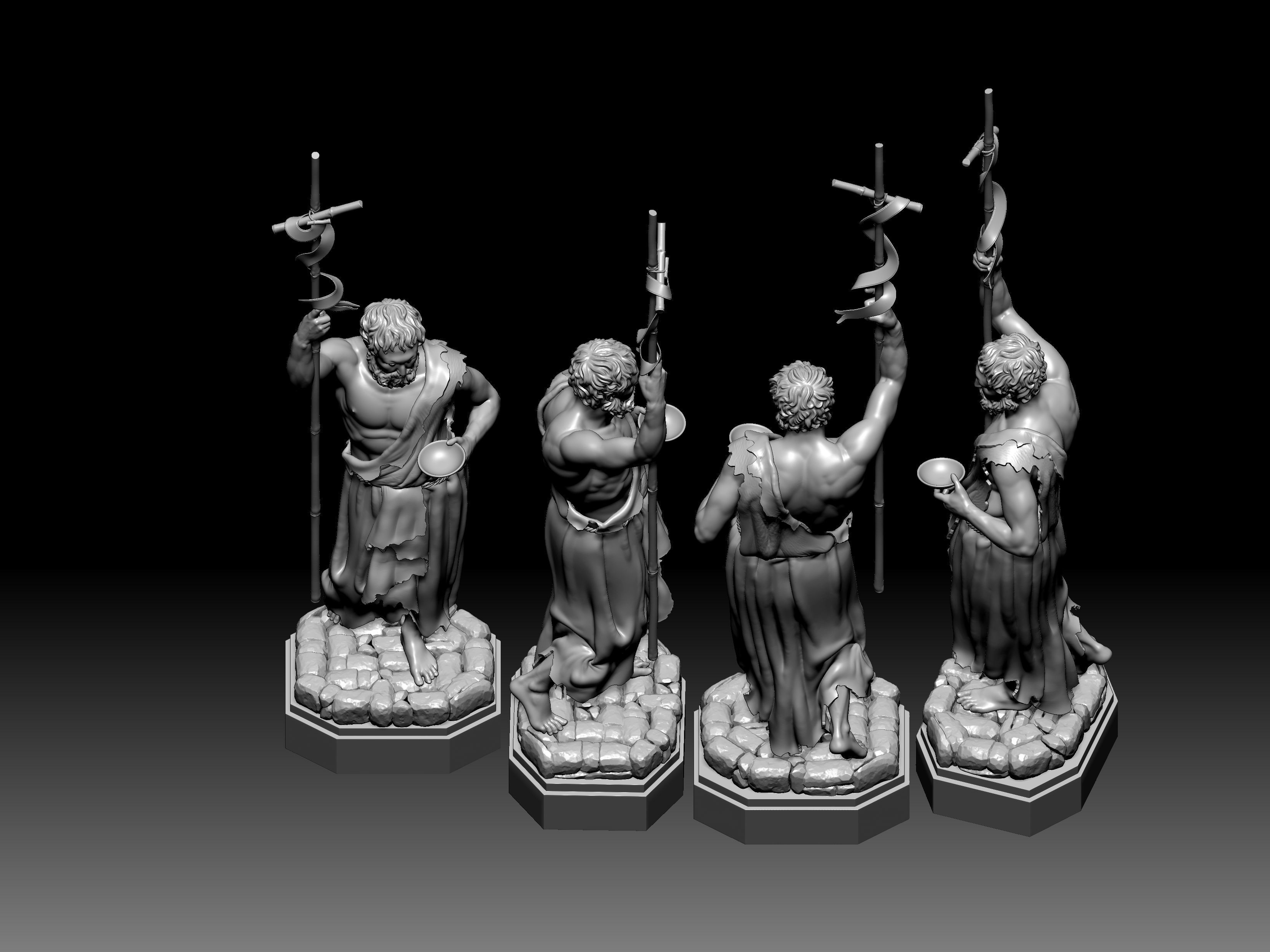 3D statue model of Saint John the Baptist 3D print model_1