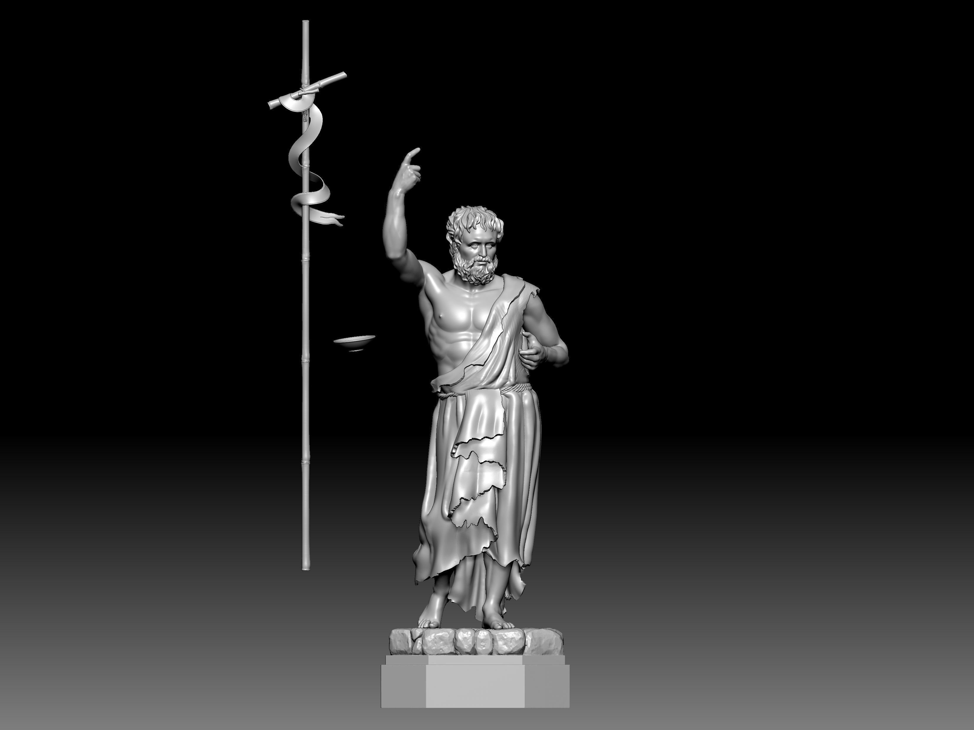 3D statue model of Saint John the Baptist 3D print model_4