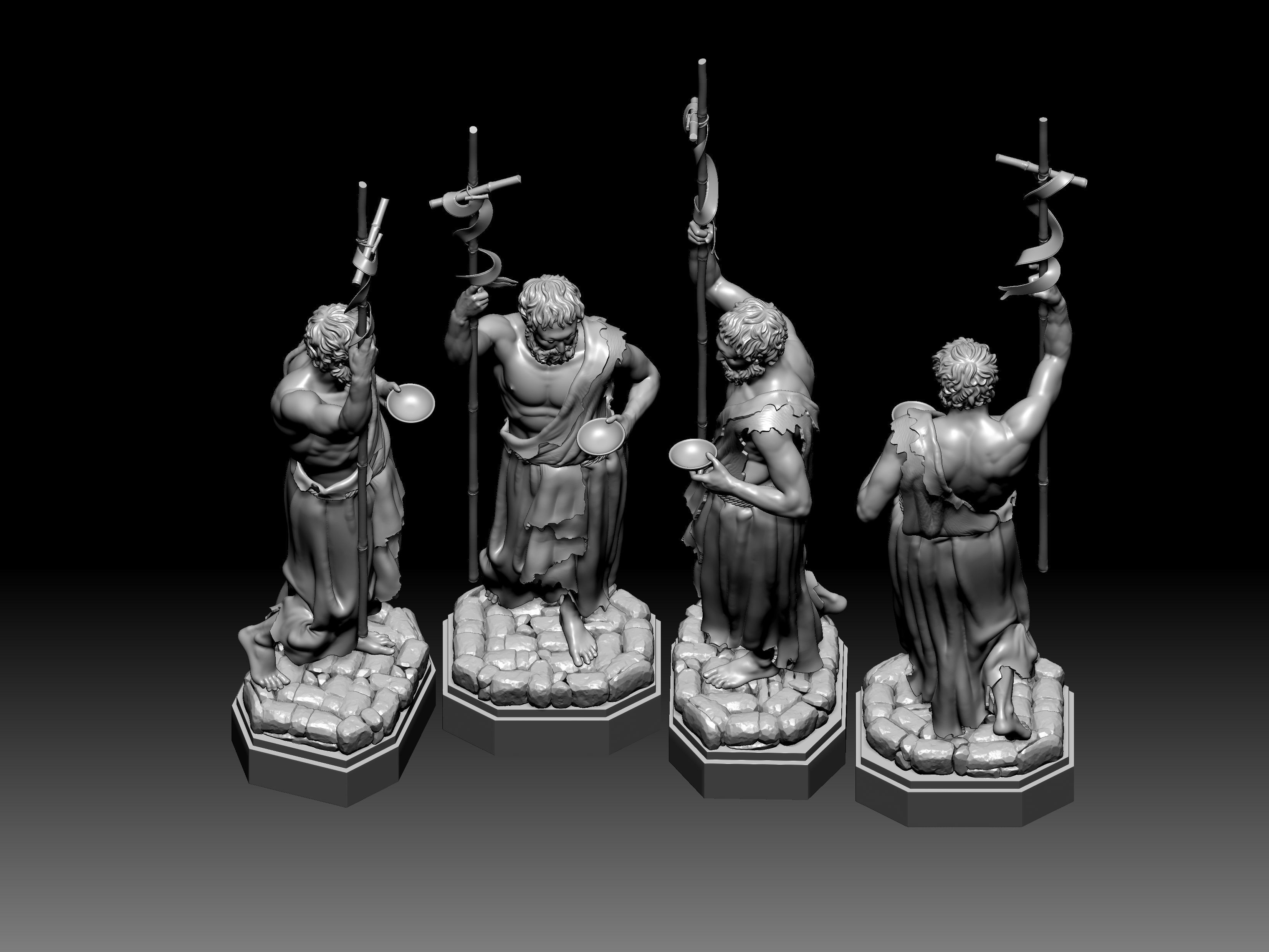 3D statue model of Saint John the Baptist 3D print model_5