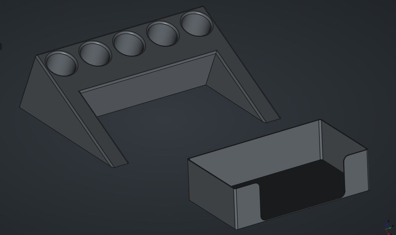 3d printable pen holder with holes with paper note holder 3D print model_2