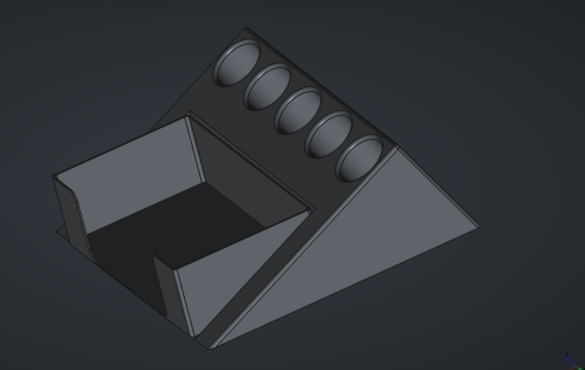 3d printable pen holder with holes with paper note holder 3D print model_5