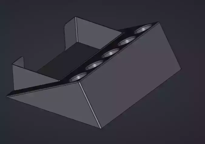 3d printable pen holder with holes with paper note holder 3D print model