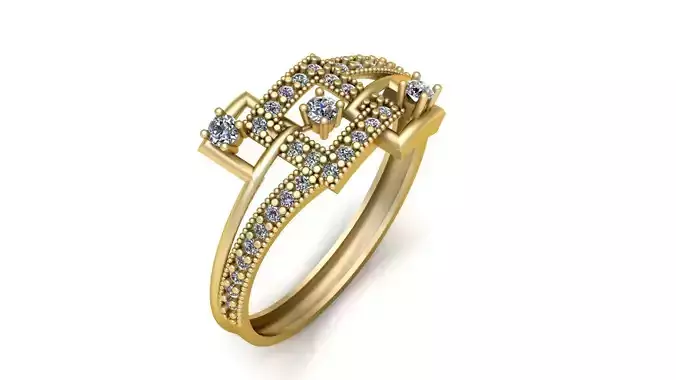 WOMEN SOLITAIRE DIMOND RING FOR 3D PRINTABLE MODEL