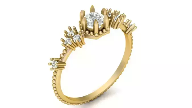 SOLITAIRE DIMOND RING 3D PRINTABLE MODEL