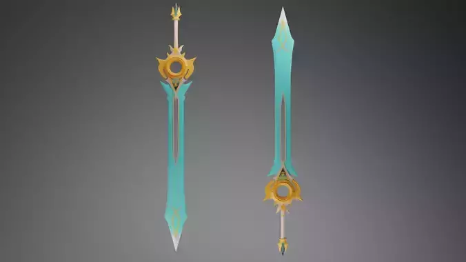 Light Demon Great Sword - Anime Sword Low Poly 3d model