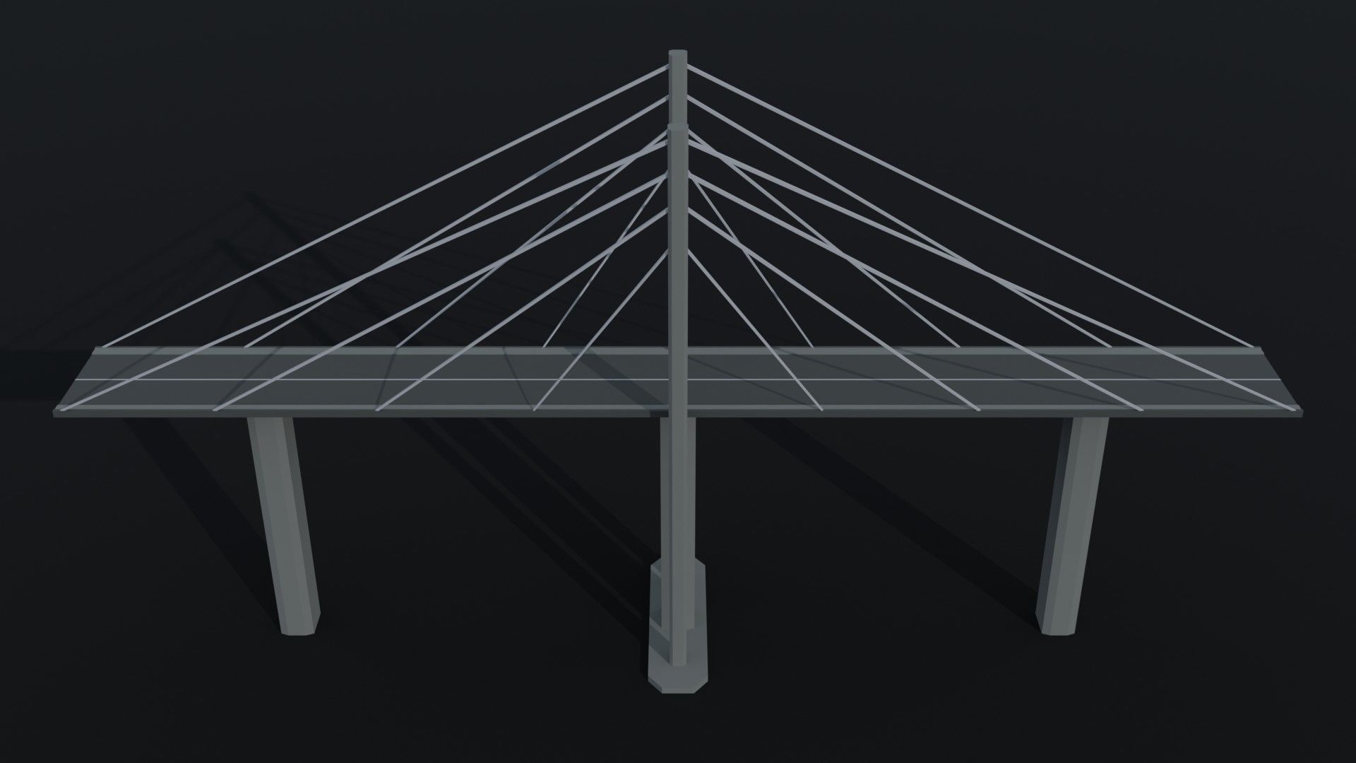 Cartoon modern bridges Polygonal Style Low-poly 3D model_5