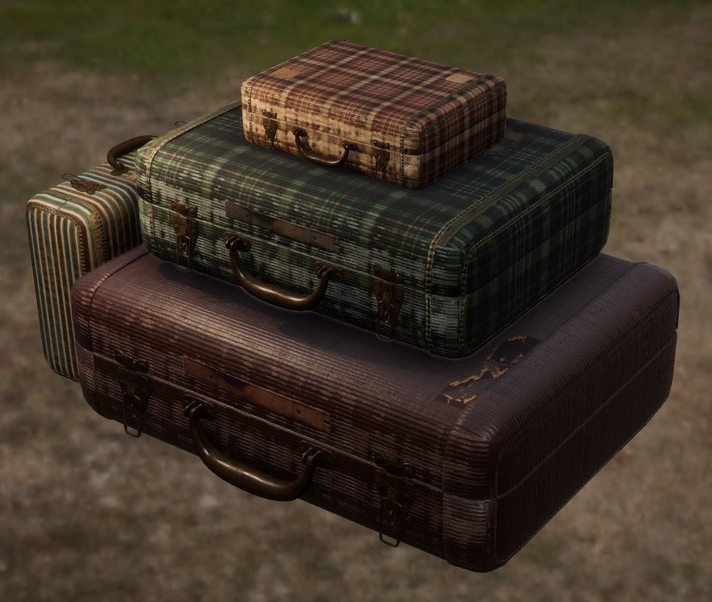 Openable Vintage Suitcase Pack - 4K PBR Low-poly 3D model_1