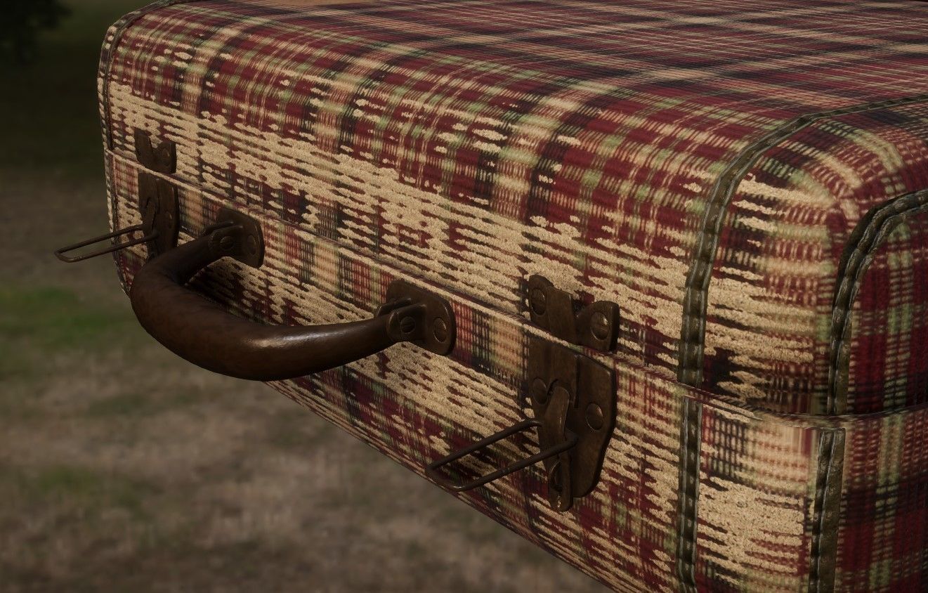 Openable Vintage Suitcase Pack - 4K PBR Low-poly 3D model_9